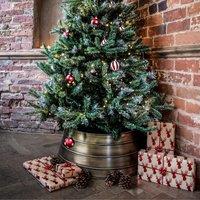 Ivyline Metal Christmas Tree Skirt - Gold, Gold