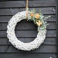 Ivyline Rattan Wreath D50cm - White, White