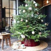Ivyline Metal Christmas Tree Skirt - Bordeaux, Red