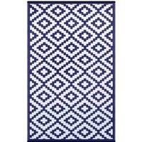 Green Decore 120 x 180cm Reversible Outdoor Rug - Navy Blue/white, Blue