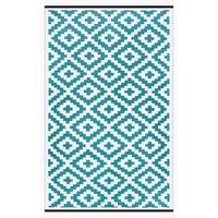 Green Decore 120 x 180cm Reversible Outdoor Nirvana Rug - Teal Blue/White, Blue