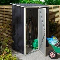 Rowlinson Trentvale 5X3 Metal Pent Shed - Dark Grey, Grey