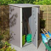 Rowlinson Trentvale 5X3 Metal Pent Shed - Light Grey, Grey