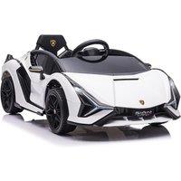 HOMCOM Lamborghini SIAN 12V Kids Electric Ride On Car Toy with Remote Control - White, White