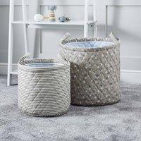 Ickle Bubba Cosmic Aura Pack Of 2 Storage Baskets, Grey