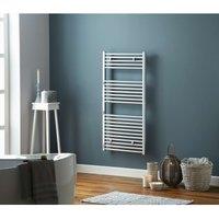 Towelrads Pisa Flat Towel Radiator 1200 x 500mm - Chrome, Silver