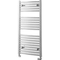 Towelrads Pisa Curved Towel Radiator, 1000 x 400mm - Chrome, Silver