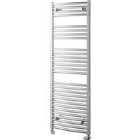 Towelrads Pisa Curved Towel Radiator, 1600 x 450mm - Chrome, Silver