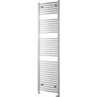 Towelrads Pisa Curved Towel Radiator, 1800 x 600mm - Chrome, Silver