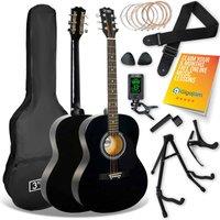 3rd Avenue Acoustic Guitar Premium Pack - Black, Black