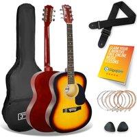 3rd Avenue Acoustic Guitar Pack - Sunburst, Yellow