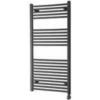 Towelrads Richmond Thermostatic Straight Electric Towel Radiator 1186x450mm - Black, Black