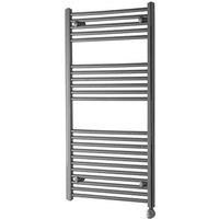 Towelrads Richmond Thermostatic Straight Electric Towel Radiator 1186x450mm - Anthracite, Black