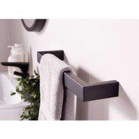 Towelrads Elcot Single Towel Bar Close Ended , 17W - Matt Black, Black