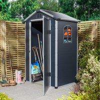 Rowlinson Airevale 4X3 Apex Plastic Shed - Dark Grey, Grey