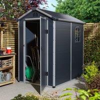Rowlinson Airevale 4X6 Apex Plastic Shed - Dark Grey, Grey