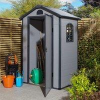 Rowlinson Airevale 4X3 Apex Plastic Shed - Light Grey, Grey