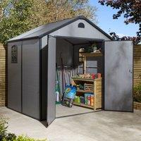 Rowlinson Airevale 8X6 Apex Plastic Shed - Light Grey, Grey
