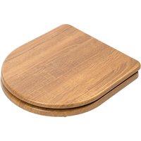 Croydex Levico Effect D Shape Toilet Seat - Teak