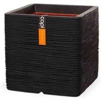 Capi Europe Square Planter Rib NL 40x40x40 - Black, Black