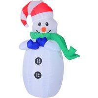 Bon Noel Inflatable 1.2m Christmas Snowman Decoration with LED Lights, White