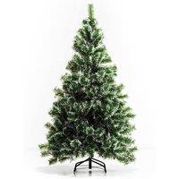 HOMCOM 5ft Green with Light Frost Artificial Christmas Tree, Green