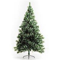 HOMCOM 7ft Green with Light Frost Artificial Christmas Tree, Green