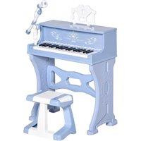 Jouet Kids 37 Key Keyboard Piano with Microphone & Stool - Blue, Blue