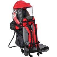 HOMCOM Foldable Baby Hiking Backpack Carrier With Detachable Rain Cover 6-36 Months Red, Red