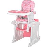 HOMCOM 3 In 1 Convertible Baby High Chair Booster Seat With Removable Tray Pink, Pink