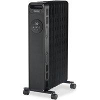Igenix 2kW/2000W Digital Oil Filled Radiator with Overheat Protection - Black, Black