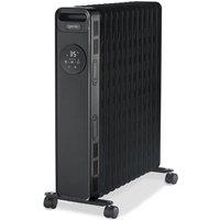 Igenix 2.5kW/2500W Digital Oil Filled Radiator with Overheat Protection - Black, Black
