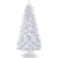 National Tree Company 6' Dunhill White Fir Hinged Christmas Tree, White