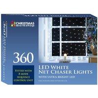 Christmas Workshop 3.5 x 1.2m 360 LED Net Chaser Lights - White, White