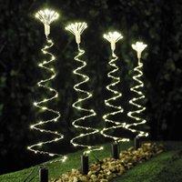 Christmas Workshop 4 Pack 50cm 200 LED Spiral Tree Stake Lights - Warm White, White