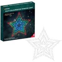 Christmas Workshop Multi Colour LED Star Silhouette Window Light, Multi