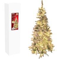 Christmas Workshop 6ft Snow Flocked Pre-Lit LED Pine Christmas Tree, White