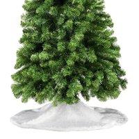 Christmas Workshop White Long Smooth Faux Fur Tree Skirt, White