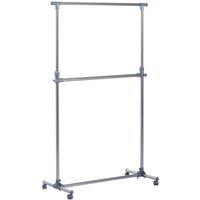 HOMCOM Garment Rail, Adj. Clothes Hanging Stand Silver, Silver