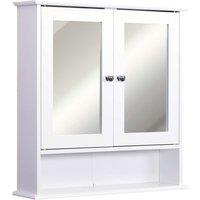 Kleankin Wall-Mounted Cabinet Mirror, Bathroom Organiser - White, White