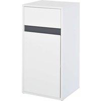 HOMCOM Modern Minimalistic Bathroom Storage Cabinet Drawer Cupboard Shelf - White, White