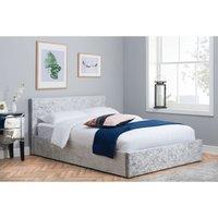 Birlea 135CM Berlin Fabric Birlea Ottoman Bed Steel Crushed Velvet, Grey