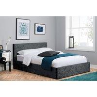 Birlea 120Cm Berlin Fabric Birlea Ottoman Bed Black Crushed Velvet, Black