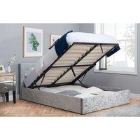 Birlea 120Cm Berlin Fabric Birlea Ottoman Bed Steel Crushed Velvet, Grey