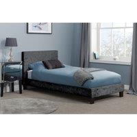 Birlea 90Cm Berlin Fabric Bed Black Crushed Velvet, Black