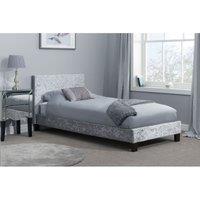 Birlea 90Cm Berlin Fabric Bed Steel Crushed Velvet, Grey