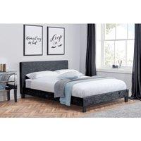 Birlea 120Cm Berlin Fabric Bed Black Crushed Velvet, Black