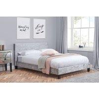 Birlea 150Cm Berlin Fabric Bed Steel Crushed Velvet, Grey