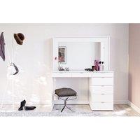 Birlea Chloe 7 Drawer Dressing Table And Mirror White, White