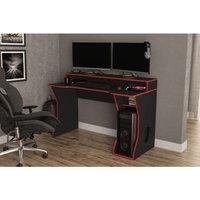 Birlea Enzo Gaming Computer Desk Black & Red, Black